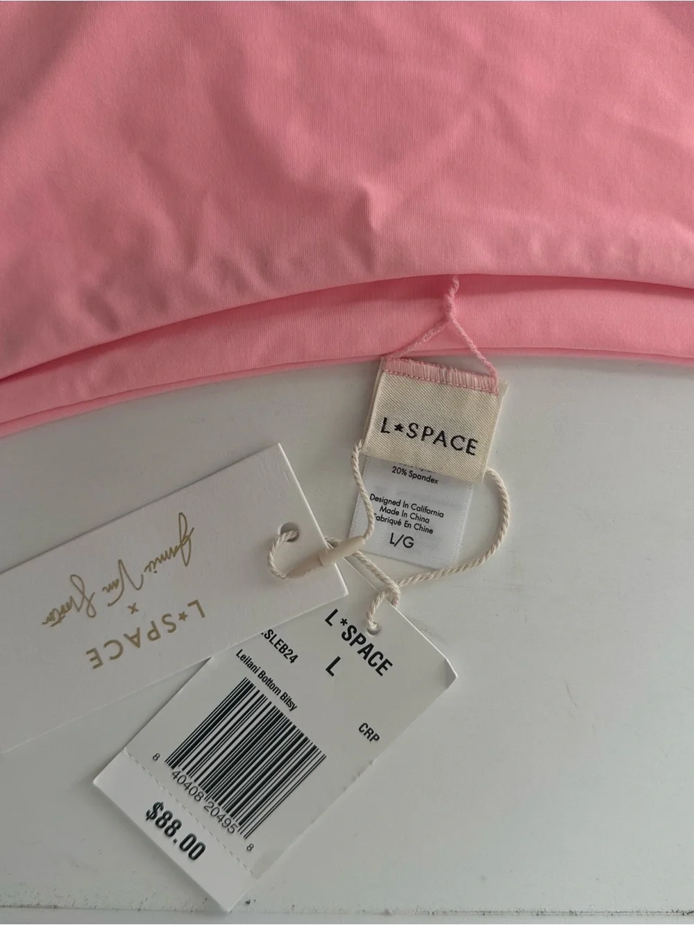 l*space Kerri Top (XL) & Leilani Bitsy Bottom (L) bikini set in Crystal Pink NWT